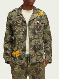 Embroidered printed army field jacket Scotch amp Soda at Scotch and Soda